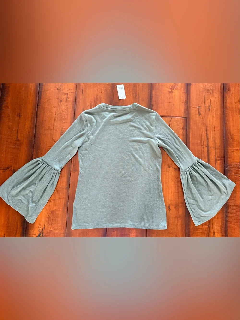 NWT J. Crew Sage Green Bell Sleeve Long Sleeve Top